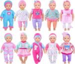 10 Sets Baby Doll Clothes and Accesories for 10 Inch Baby Dolls 12 Inch New Born Baby/Alive Baby Dolls 14 inch Dolls(No Doll - Image 2