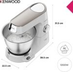 Kenwood Titanium Chef Baker KVC65.001WH, Pastry Robot with Integrated Scales, Including 3-Piece Pastry Set, Spatula & Splash Protection, 1200 W, White - Image 7