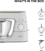Kenwood Titanium Chef Baker KVC65.001WH, Pastry Robot with Integrated Scales, Including 3-Piece Pastry Set, Spatula & Splash Protection, 1200 W, White - Image 9