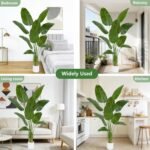Artificial Bird of Paradise Tree,6FT Faux Banana Plant with White Pot | Lifelike Large Silk Floor Tree for Indoor Outdoor Modern Decor, Home Living Room Office Housewarming Gift - Image 6
