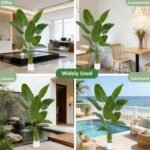 Artificial Bird of Paradise Tree,6FT Faux Banana Plant with White Pot | Lifelike Large Silk Floor Tree for Indoor Outdoor Modern Decor, Home Living Room Office Housewarming Gift - Image 7