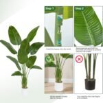 Artificial Bird of Paradise Tree,6FT Faux Banana Plant with White Pot | Lifelike Large Silk Floor Tree for Indoor Outdoor Modern Decor, Home Living Room Office Housewarming Gift - Image 8