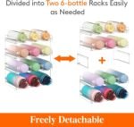 Lifewit Stackable Water Bottle Organizer for Cabinet, Freezer, Pantry - Plastic Cup Holder, Wine Racks for Kitchen Tabletop Storage, Cupboard, Office - Pack of 4, Each Rack Holds 3 Containers - Image 4