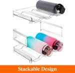 Lifewit Stackable Water Bottle Organizer for Cabinet, Freezer, Pantry - Plastic Cup Holder, Wine Racks for Kitchen Tabletop Storage, Cupboard, Office - Pack of 4, Each Rack Holds 3 Containers - Image 5