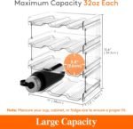 Lifewit Stackable Water Bottle Organizer for Cabinet, Freezer, Pantry - Plastic Cup Holder, Wine Racks for Kitchen Tabletop Storage, Cupboard, Office - Pack of 4, Each Rack Holds 3 Containers - Image 6