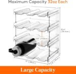 Lifewit Stackable Water Bottle Organizer for Cabinet, Freezer, Pantry - Plastic Cup Holder, Wine Racks for Kitchen Tabletop Storage, Cupboard, Office - Pack of 4, Each Rack Holds 3 Containers - Image 7