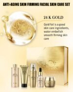 Skin Care Kit,6 in 1 24K Gold Skincare Toiletries Product Set for Women Mom | Moisturizing,Anti-aging,Facial Skincare Kit with Cleanser,Toner,Face Serum,Face Cream,Thanksgiving,Christmas Skin Care Kit - Image 3