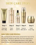 Skin Care Kit,6 in 1 24K Gold Skincare Toiletries Product Set for Women Mom | Moisturizing,Anti-aging,Facial Skincare Kit with Cleanser,Toner,Face Serum,Face Cream,Thanksgiving,Christmas Skin Care Kit - Image 4