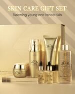 Skin Care Kit,6 in 1 24K Gold Skincare Toiletries Product Set for Women Mom | Moisturizing,Anti-aging,Facial Skincare Kit with Cleanser,Toner,Face Serum,Face Cream,Thanksgiving,Christmas Skin Care Kit - Image 6