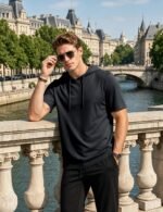 MAGCOMSEN Men's Short Sleeve Hooded T-Shirt Cotton Casual | Soft lightweight stretch, regular fit, machine wash, tag-free, ideal for gym, golf and daily wear, all seasons wear - Image 4