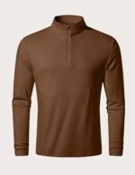 JMIERR Men's Casual Quarter Zip T Shirts Long Sleeve Mock Neck Pullovers | Basic, Warm Sweatshirts, Stand Collar, Outdoor, Gym, Lightweight, Golf, Business, Soft, Early Fall, Solid Color - Image 6