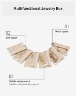 VLANDO Velvet Jewelry Pouch Bags with Zipper,Travel Jewelry Bags,6 Pcs | Clear Zipper Pockets,Soft Velvet Pouches,Individual Jewelry Storage,Tangle Reduction,Purse Organizer,Gift for Women Girl - Image 5