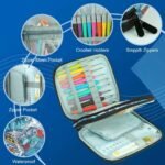 Crochet Hook Case, Portable Travel Organizer Storage Bag for Various Crochet Hooks and Knitting Accessories, Lightweight and Compact Zipper Needle Bag, (Bag Only, Blue Ethnic Style - Image 5