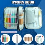 Crochet Hook Case, Portable Travel Organizer Storage Bag for Various Crochet Hooks and Knitting Accessories, Lightweight and Compact Zipper Needle Bag, (Bag Only, Blue Ethnic Style - Image 6