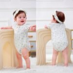 MAMIMAKA Newborn Baby Girl Clothes Cotton Bubble Romper Short Sleeve Bodysuit 3 Pack - Image 7