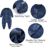 MAMIMAKA Newborn Baby 2-way Zipper Romper Cotton One-piece Jumsuit 3-pack, 0-24 Months - Image 3