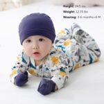 MAMIMAKA Newborn Baby 2-way Zipper Romper Cotton One-piece Jumsuit 3-pack, 0-24 Months - Image 7
