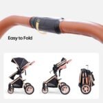 Cochildor DuraFlex 2-in-1 Baby Stroller, Foldable Travel Stroller for Newborn to Toddler, Convertible Stroller with All-Terrain Wheels and UPF 50+ Canopy, Black - Image 6