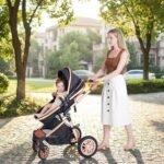 Cochildor DuraFlex 2-in-1 Baby Stroller, Foldable Travel Stroller for Newborn to Toddler, Convertible Stroller with All-Terrain Wheels and UPF 50+ Canopy, Black - Image 9