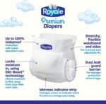 Royale Premium Diapers, Size Newborn (up to 10lb), 138 Count, Disposable Baby Diapers (Packaging may vary) - Image 3