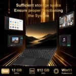 NOTODD Laptop 16" 12GB LPDDR4 512GB SSD Celeron N5095 Up to 2.9Ghz Quad-Core Win 11 PC 1920*1200 2K Screen Dual WIFI Support 2.5" HDD 1TB SSD Expand with Cooling Fan Numeric Keypad for Business-Black - Image 4