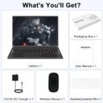 NOTODD Laptop 16" 12GB LPDDR4 512GB SSD Celeron N5095 Up to 2.9Ghz Quad-Core Win 11 PC 1920*1200 2K Screen Dual WIFI Support 2.5" HDD 1TB SSD Expand with Cooling Fan Numeric Keypad for Business-Black - Image 10