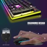 RedThunder K10 Wireless Gaming Keyboard and Mouse Combo, RGB Backlit Rechargeable 3800mAh Battery, Anti-ghosting Keyboard + 7D 3200DPI Mice for PC Gamer (Black) - Image 6