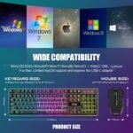 RedThunder K10 Wireless Gaming Keyboard and Mouse Combo, RGB Backlit Rechargeable 3800mAh Battery, Anti-ghosting Keyboard + 7D 3200DPI Mice for PC Gamer (Black) - Image 8