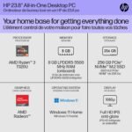 HP 23.8 inch All-in-One Desktop PC, FHD Display, AMD Ryzen 3 7320U, 8 GB RAM, 256 GB SSD, AMD Radeon Graphics, Windows 11 Home, 24-cr0009 - Image 5
