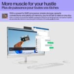 HP 23.8 inch All-in-One Desktop PC, FHD Display, AMD Ryzen 3 7320U, 8 GB RAM, 256 GB SSD, AMD Radeon Graphics, Windows 11 Home, 24-cr0009 - Image 6