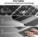 cimetech EasyTyping KF10 Wireless Keyboard and Mouse Combo - Grey | Slim Silent Computer Keyboard with Scissor Switch Keys, Compact Ambidextrous Mouse with Quiet Click, 2-In-1 USB Receiver - Image 5