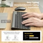 cimetech EasyTyping KF10 Wireless Keyboard and Mouse Combo - Grey | Slim Silent Computer Keyboard with Scissor Switch Keys, Compact Ambidextrous Mouse with Quiet Click, 2-In-1 USB Receiver - Image 6