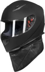 ILM Full Face Motorcycle Street Bike Helmet with Removable Winter Neck Scarf + 2 Visors DOT Model ILM-313 - Image 6