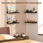 upsimples 15.7" L Black Floating Shelves for Wall, Decor Storage Set of 6 | Easy Installation, Wall Mounted Wood Shelves, Picture Ledge Shelf for Bedrooms, Kitchen, Living Rooms - Image 5