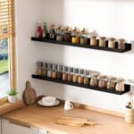 upsimples 15.7" L Black Floating Shelves for Wall, Decor Storage Set of 6 | Easy Installation, Wall Mounted Wood Shelves, Picture Ledge Shelf for Bedrooms, Kitchen, Living Rooms - Image 6