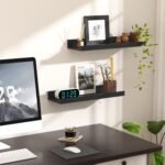 upsimples 15.7" L Black Floating Shelves for Wall, Decor Storage Set of 6 | Easy Installation, Wall Mounted Wood Shelves, Picture Ledge Shelf for Bedrooms, Kitchen, Living Rooms - Image 8