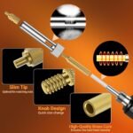 Preciva Threaded Inserts Set, 300Pcs Heat Set Inserts with M2 M3 M4 M5 M6 M8 Insert-Tip, 100W Digital Soldering Iron, Holder and Tweezer, for 3D Printer Parts or Plastic Parts - Image 6
