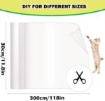 Cat Scratch Protector 11.8" x 118" Self-Adhesive Single Side Furniture Protectors from Cats Scratch, Cat Couch Scratch Protector, Transparent DIY Cutting Anti Scratch Furniture Protector - Image 3