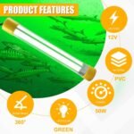 Underwater Fishing Light Super Bright 50W 12V LED Green Fishing Lights IP68 Waterproof Submersible Fish Depth Finder Attractor Night for Docks Boats Kayak Crappie Striper Catfish Squid Shrimp - Image 5
