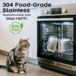 Cat Water Fountain, 101oz/3L Stainless Steel Pet Water Dispenser | Ultra-Quiet 25 dB Cat Fountain with Water Level Window, 2 Filters & 2 Sponges Included for Indoor Cats - Image 4