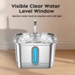 Cat Water Fountain, 101oz/3L Stainless Steel Pet Water Dispenser | Ultra-Quiet 25 dB Cat Fountain with Water Level Window, 2 Filters & 2 Sponges Included for Indoor Cats - Image 6