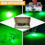 Underwater Fishing Light Super Bright 50W 12V LED Green Fishing Lights IP68 Waterproof Submersible Fish Depth Finder Attractor Night for Docks Boats Kayak Crappie Striper Catfish Squid Shrimp - Image 10