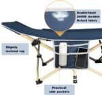 Overmont Portable Folding Camping Cot - 28” Extra Wide Tent Cots Load 550 LBS with Carry Bag - Double Layer 2400D Oxford Sleeping Bed for Outdoor Travel Home Office Nap - Image 4