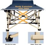 Overmont Portable Folding Camping Cot - 28” Extra Wide Tent Cots Load 550 LBS with Carry Bag - Double Layer 2400D Oxford Sleeping Bed for Outdoor Travel Home Office Nap - Image 6