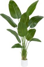 Artificial Bird of Paradise Tree,6FT Faux Banana Plant with White Pot | Lifelike Large Silk Floor Tree for Indoor Outdoor Modern Decor, Home Living Room Office Housewarming Gift - Image 2