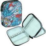 Crochet Hook Case, Portable Travel Organizer Storage Bag for Various Crochet Hooks and Knitting Accessories, Lightweight and Compact Zipper Needle Bag, (Bag Only, Blue Ethnic Style - Image 2