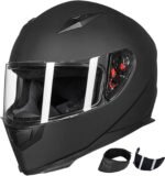 ILM Full Face Motorcycle Street Bike Helmet with Removable Winter Neck Scarf + 2 Visors DOT Model ILM-313 - Image 2