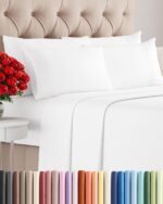 King 6 Piece Bed Sheet Set - Comfy, Breathable & Cooling Sheets - White | Ultra Soft Hotel Luxury Bedding Set w/ 8-16 Inch Deep Pockets - 1 Flat & 1 Fitted Sheet & 4 Pillowcases - Wrinkle & Fade Free - Image 2