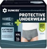 SUNKISS Super Soft Incontinence Underwear for Men, XXLarge, Grey, 14 Count | Disposable Daytime Adult Pull Ups Briefs with Maximum Absorbency, Leak Protection, Odor Control, Soft & Breathable Comfort - Image 2