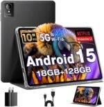 Tablet 10 inch Android 15 Tablets, Tablette with case, 18 GB RAM 128 GB ROM 1 TB Expand, Octa-Core, 6000mAh 1280x800 IPS HD, 5G WiFi, GPS, Widevine L1, 5MP+8MP Dual Camera - Image 2